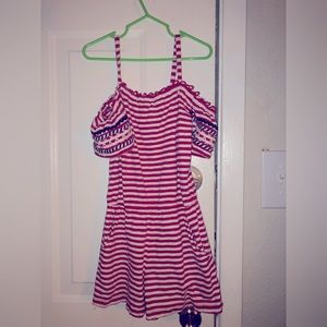 Cat & Jack Red, White, & Blue Off-the-Shoulder Romper Girls size S (6/7)